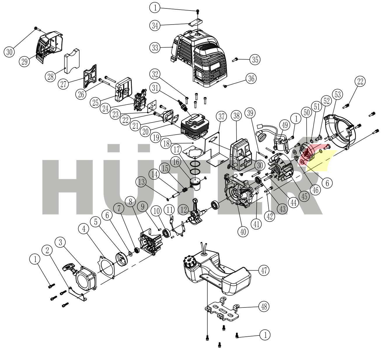 Двигатель 1E44F TPW 70/2/43